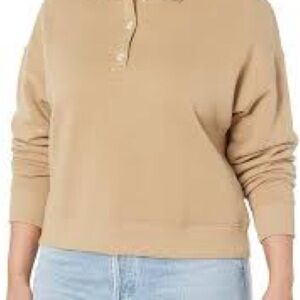 NWT‎ Madewell MWL Betterterry Cropped Polo Sweatshirt Size XXS